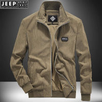 JEEP SPIRIT 1941 ESTD  แจ็คเก็ตแฟชั่นผู้ชาย,เสื้อแจ็กเก็ตผ้าลูกฟูกสำหรับฤดูใบไม้ร่วง/ฤดูหนาวเสื้อผ้าชั้นนอกแบบลำลองทรงหลวมสำหรับผู้ชาย