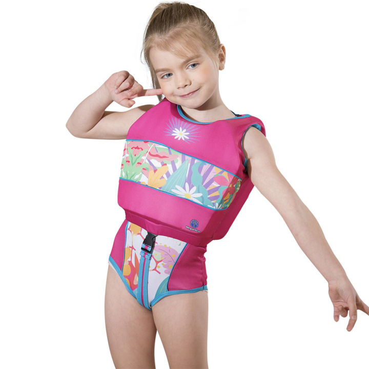 ชุดว่ายน้ำเด็ก-2-ชิ้นเสื้อชูชีพการ์ตูนเดซี่สาวชุดว่ายน้ำ