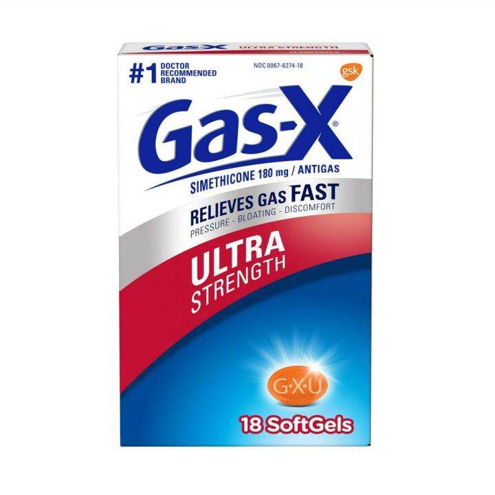 【READY STOCK】 GasX Ultra Strength Softgel for Fast Gas Relief, 18