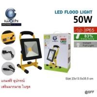 IWACHI สปอร์ตไลท์สนาม พกพา แบบชาร์จ ไร้สาย สำหรับตั้งแคมป์ กันน้ำ 50วัตต์ IP65 LED Flood Light Waterproof Outdoor Portable 50W