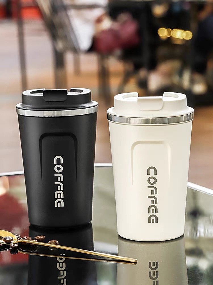 Matte Finish Leidfor Insulated Tumbler Coffee Travel Mug Vacuum Insulation Stainless Steel with Lid Leakproof 17OZ Rhomboid White 