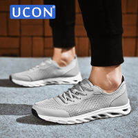 UCON รองเท้ากีฬาผ้าตาข่ายสำหรับผู้ชาย,รองเท้ากีฬาสบายๆเข้าได้กับทุกชุดรองเท้าแนวสตรีทระบายอากาศได้ดีรองเท้ากีฬาตาข่ายลำลองมีสไตล์แนวโน้มแฟชั่น