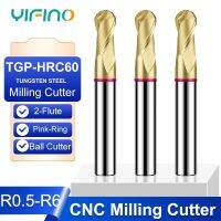 YIFINO TGP-HRC60 2-ขลุ่ยทังสเตนเหล็กคาร์ไบด์สีชมพูแหวนโลหะผสมเคลือบลูกตัด CNC Mechanical Machin End Mill