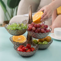 Multifunctional Plastic Rotating Fruit Plate Household Candy Multi-layer Stackable Fruit Plate