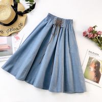 COD ℡❇❁ The Neonatal Shop34uilk9iy 【High Quality】Womens high waist denim midi skirt artistic temperament / rok jeans murah wanita