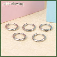 Aolie 5ชิ้น/ล็อต stainless STEEL Circle Hoop ต่างหูสำหรับสาวรอบเรขาคณิตต่างหู