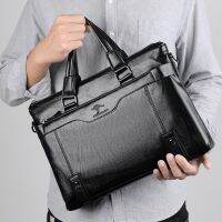 ﺴ∋ New leather mens bag mens handbag business casual leather texture shoulder Messenger bag clutch briefcase