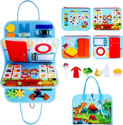 Montessori Busy Board Toddlers Early learning Baby toys 35 IN 1 Life Skill Preschool Educational Sensory 1-6 Year Old Toy For Boys &amp; Girls