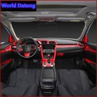 yonggax Interior Molding Accessoires Piano Red ABS Decroation Cover Trims for Honda Civic 10th Gen LHD 2016-2018