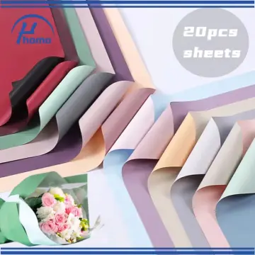 20pcs Waterproof Korean Floral Wrapping Paper Plastic Coated