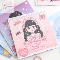 BOWENDA สมุดบันทึกอัลบั้มโรงเรียนการ์ตูน Scrapbooking บัญชีมือของขวัญเด็กของเล่นสาวน้อยแต่งหน้าเด็กหญิงทำด้วยตัวเองสติกเกอร์เจ้าหญิงแต่งตัวสติกเกอร์ DIY สติ๊กเกอร์ตกแต่ง