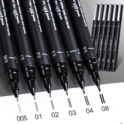 ปากกาตัดเส้นพินยูนิขนาด0.05-0.8มม. ปากกาสีย้อมดำหมึกสำหรับร่าง,อะนิเมะ,การวาดภาพมังงะ