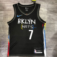 กดร้อนเสื้อยืดที่กำหนดเองของแท้2021วินคลินตาข่าย Kevin Durant &amp; Kyriee Irving &amp; Ben Simmon Graffiti Edition สวิงแมนเจอร์ซีย์สีดำ