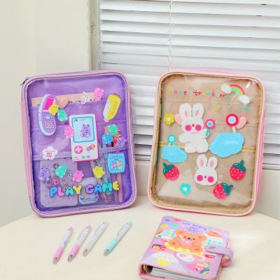 PVC Transparent Cartoon Bear Tablet Bag Suitable for 11 inch 10.5 inch IPad Girls Tablet Storage Bag Protective Cover