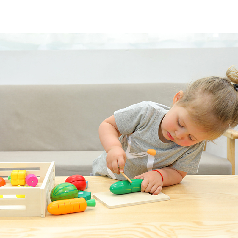 MamaKiddo切割儿童水果和蔬菜玩具有趣的学习烹饪游戏切割模拟厨房游戏集早期学习发展教育意向游戏儿童玩具-6196