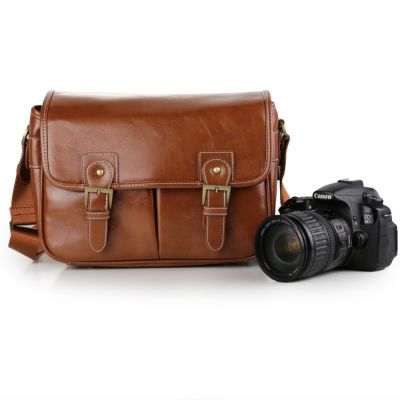 หนัง PU ย้อนยุคกระเป๋าใส่กล้อง DSLR กันน้ำ,กระเป๋าสะพายไหล่กล้อง DV สำหรับ Nikon Canon Sony กระเป๋าแฟชั่นแบบลำลอง