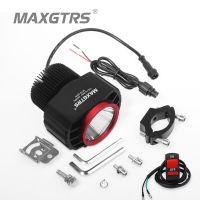 MAXGTRS มอเตอร์ไซด์ LED อเนกประสงค์6000ไฟสปอร์ตไลท์ LM 25W 12V ไฟหน้ารถมอเตอร์ไซค์โคมไฟลูกปัดไฟตัดหมอกไฟสปอร์ตไลท์ XHP70สีขาว