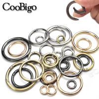 【hot】 5pcs Metal Gate O Round Leather Clip Buckle Keyring Luggage Dog Tag Jewelry