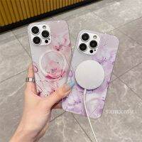 หยดกาวแสดงผลลายดอกไม้3D เคสโทรศัพท์ Iphone 14 13 12 11 Pro Max พร้อมเคสป้องกันฟิล์มเลนส์ตัวดูดแม่เหล็กกันตก