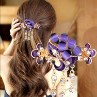 【YF】☇✤  Rhinestone Hair Clip Barrettes Peacock Ornaments Tassel Hairpins Hairgrip Clamps Fashion Accessories