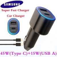 Samsung 45W Type C Car Charger USB A 60W Fast Charging PD Carregador For Galaxy S23 S22 Ultra S21 S20 Plus A54 A34 A53 A52 Tipo