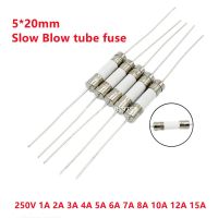 【DT】hot！ 10PCS 5x20mm fuse Slow Blow With a pin 5x20mm 250V 0.5A 1A 4A 5A 6A 7A 8A 10A 12A 15A