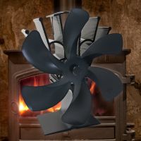 ❣ hanmu56 Calor alimentado Fogão Fan Auto-alimentado Aquecedor de madeira com termômetro ventilador térmico silencioso 6-Blade para madeira Log Burner Lareira