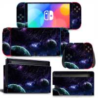 GAMEGENIXX สวิทช์ Oled สติกเกอร์ผิวเนบิวลาออกแบบป้องกันรูปลอกที่ถอดออกได้สำหรับ Nintendo Switch Oled คอนโซล-hjgytyuuiytt