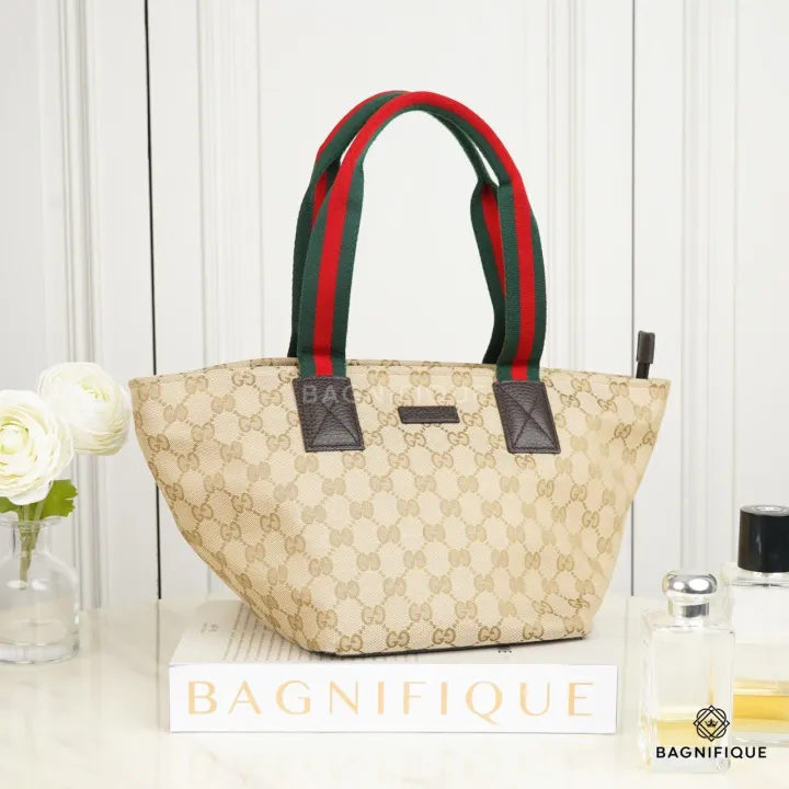 GUCCI GG CANVAS SHELLY SHOPPING BAG Lazada.co.th