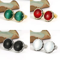 ผู้ชาย R สีแดงสไตล์จีน Cufflink เสื้อฝรั่งเศส Light หรูหรา Cat Eye High-End รอบ Cuff Cufflinks