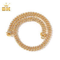 THE BLING KING Micro Paved 12mm S-Link Miami Cuban Necklaces Hiphop Mens Iced Rhinestones Fashion Jewelry Drop Shipping