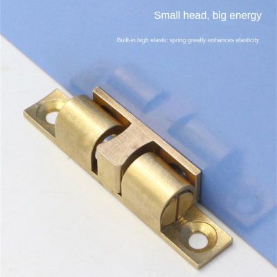 【LZ】 Cabinet Concealed Buckle Magnetic Lock Furniture Door Latch Solid Brass Spring Ball Catch with Free Screws Furniture Fittings