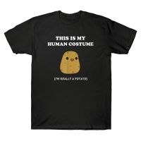 fashion Funny Potato Xmas Gift T-Shirt This Is My Human Costume Potato Mens T shirt funny men tops black