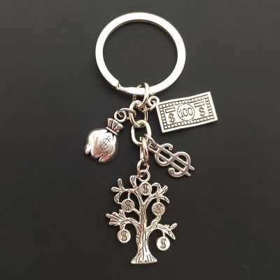 1 stylish keychain keychain jewelry money tree wallet dollar pendant keychain bag chain men and women jewelry gifts Key Chains