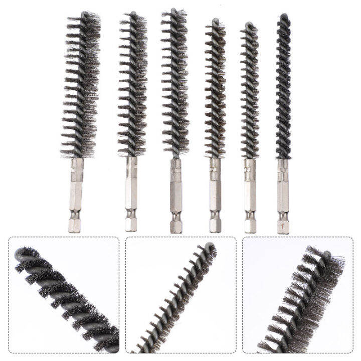 Chaoshihui 6 Pcs Cleaning Brush Pipe Wire Brushes Bore Drill Brass ...