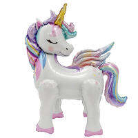 Giant Self Standing Unicorn บอลลูน 26 นิ้ว Rainbow Unicorn บอลลูนอาบน้ำเด็กยูนิคอร์นปาร์ตี้ Decors วันเกิดโปรดปราน-Zitao