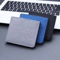 Dompet Denim Gambar Lipat Dompet Koin Sisipan Uang Bisnis Tas Tempat Kartu ID Kredit Dompet Kulit Sapi Pria Wanita