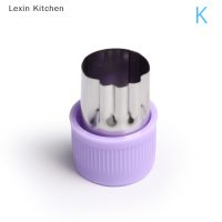 Lexin Kitchen 1PC มีดหั่นผักพลาสติกจับสแตนเลสตัดผลไม้ Die KITCHEN Gadgets