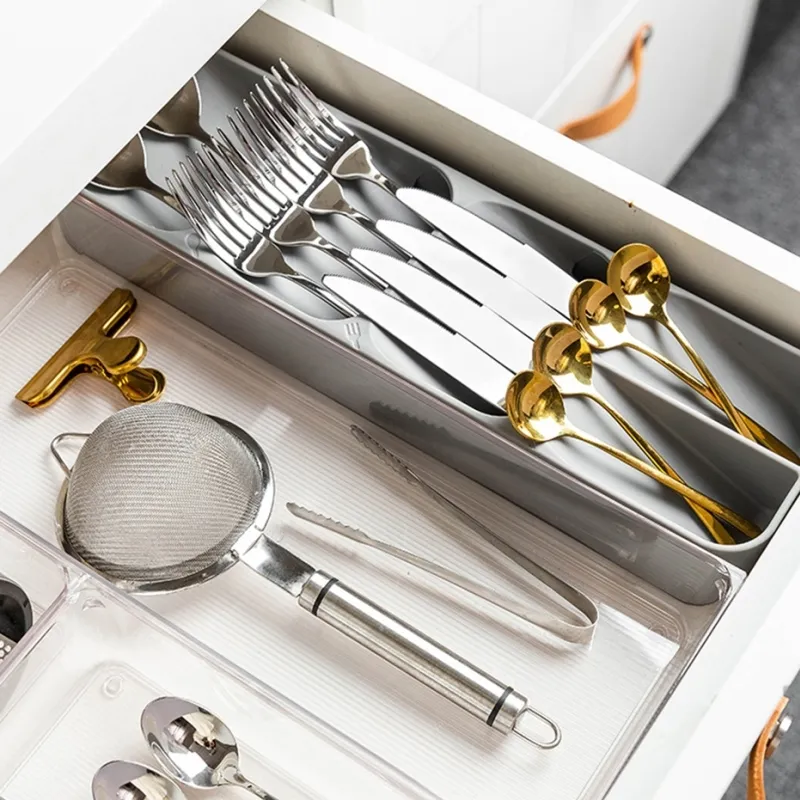 Kitchen Cutlery Storage Tray Knife holder Kitchen Organizer Kitchen Container  Spoon Fork Storage Separation Knife Block Holder