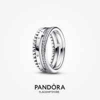 Official Store Pandora Signature Logo Pavé &amp; Beads Ring