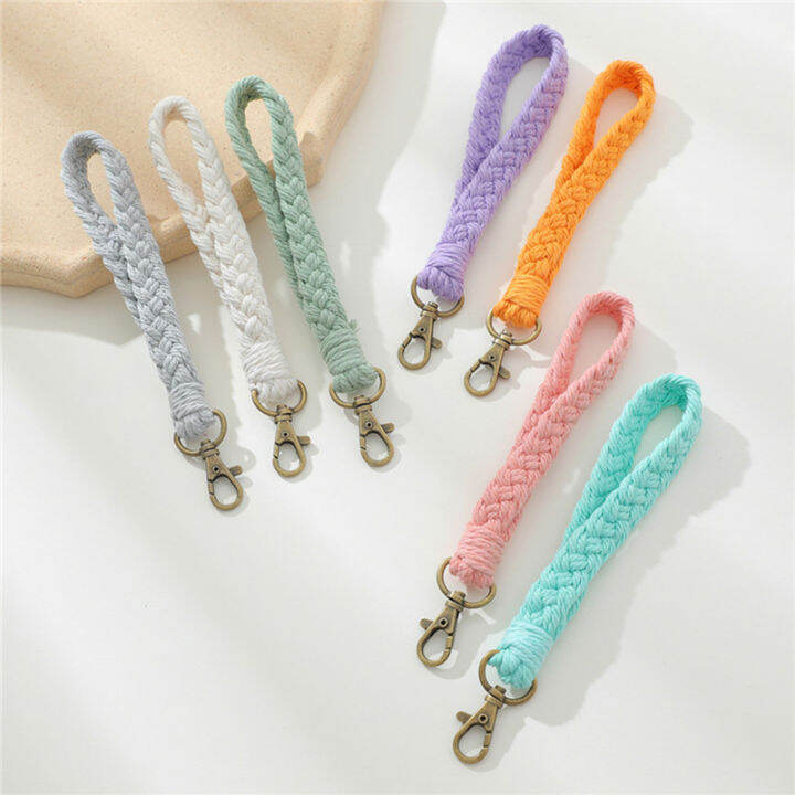 trendy-keychain-designs-unique-key-holders-woven-pendant-bracelets-braided-key-rings-cotton-cord-keychains