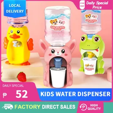 250ml Mini Water Dispenser For Children Kids Gift Cute Water Juice Milk  Drinking Fountain Simulation Cartoon Pig Kitchen Toy