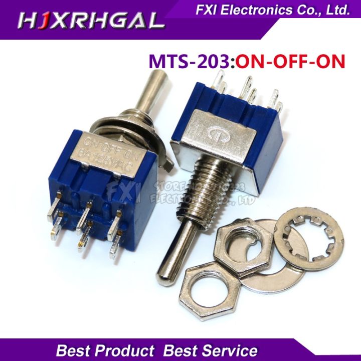 50ชิ้นสวิตช์เปิด-ปิด-เปิด-เปิด6pin-6a-mts-203-mts-103-mts-102-125v-mini-3-เปิด-ปิด-ปิด-เปิดสวิตช์สลับสำหรับการเปลี่ยนไฟมอเตอร์วงจรรวม