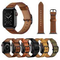 ☃ High-end leather strap Apple watch 7 45mm 41mm Fashion Classic Single Loop Wristband for iwatch 6 5 4 3 2 SE 44mm 42mm 40mm 38mm