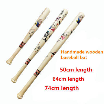 Baseball Bat 50cm Wood Harley Quinn Clown Black Red Alloy Steel Super Hard DIY Stickers 64cm 74cm Long