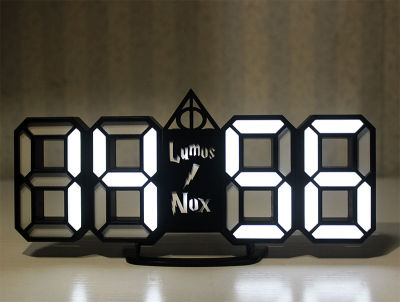 นาฬิกานาฬิกาอิเล็กทรอนิกส์ LED ZSHENG 3D นาฬิกาดิจิตอลสามมิติของตกแต่งสร้างสรรค์นาฬิกาปลุกที่แขวนผนัง