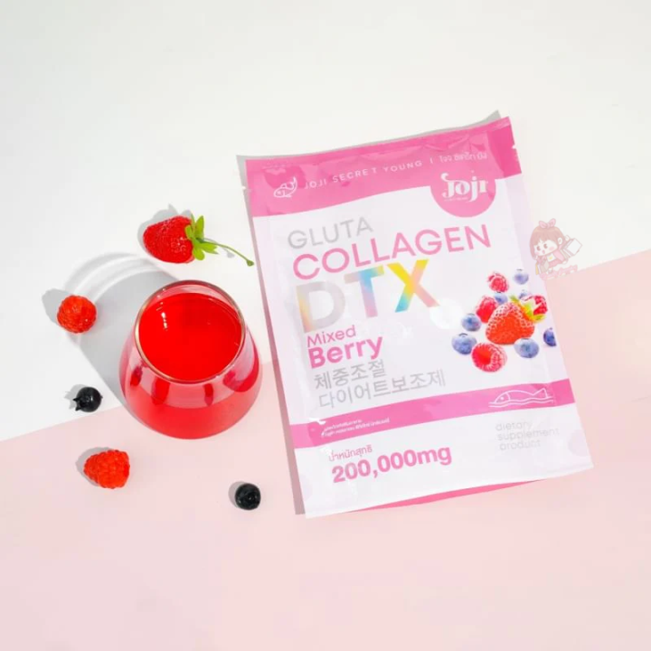 ✨Joji Gluta Collagen Dtx Mixed Berry โจจิ กลูต้า คอลลาเจน มิกซ์เบอร์รี่  บรรจุ 10 ซอง ✨ | Lazada.Co.Th