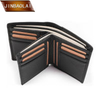 JINBAOLAI Mens Genuine Leather Wallet Business Casual Credit Card ID Holder Coin Purse Multi-Functional Short Wallet carteira