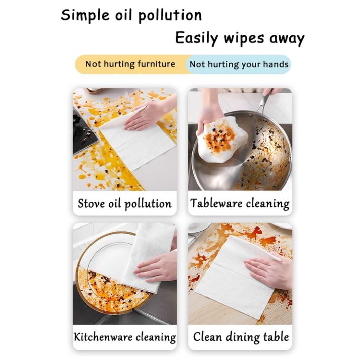 80pcs/pack Kitchen Wipes Disposable Wet Wipes for Heavy Oil Household  Cleaning Cloth Oil Removal Wiping Rag for Range Hood Table