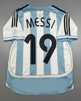 เสื้อฟุตบอล ย้อนยุค ทีมชาติ อาเจนติน่า 2006 เหย้า Retro Argentina Home พร้อมเบอร์ชื่อ 19 MESSI เรโทร คลาสสิค